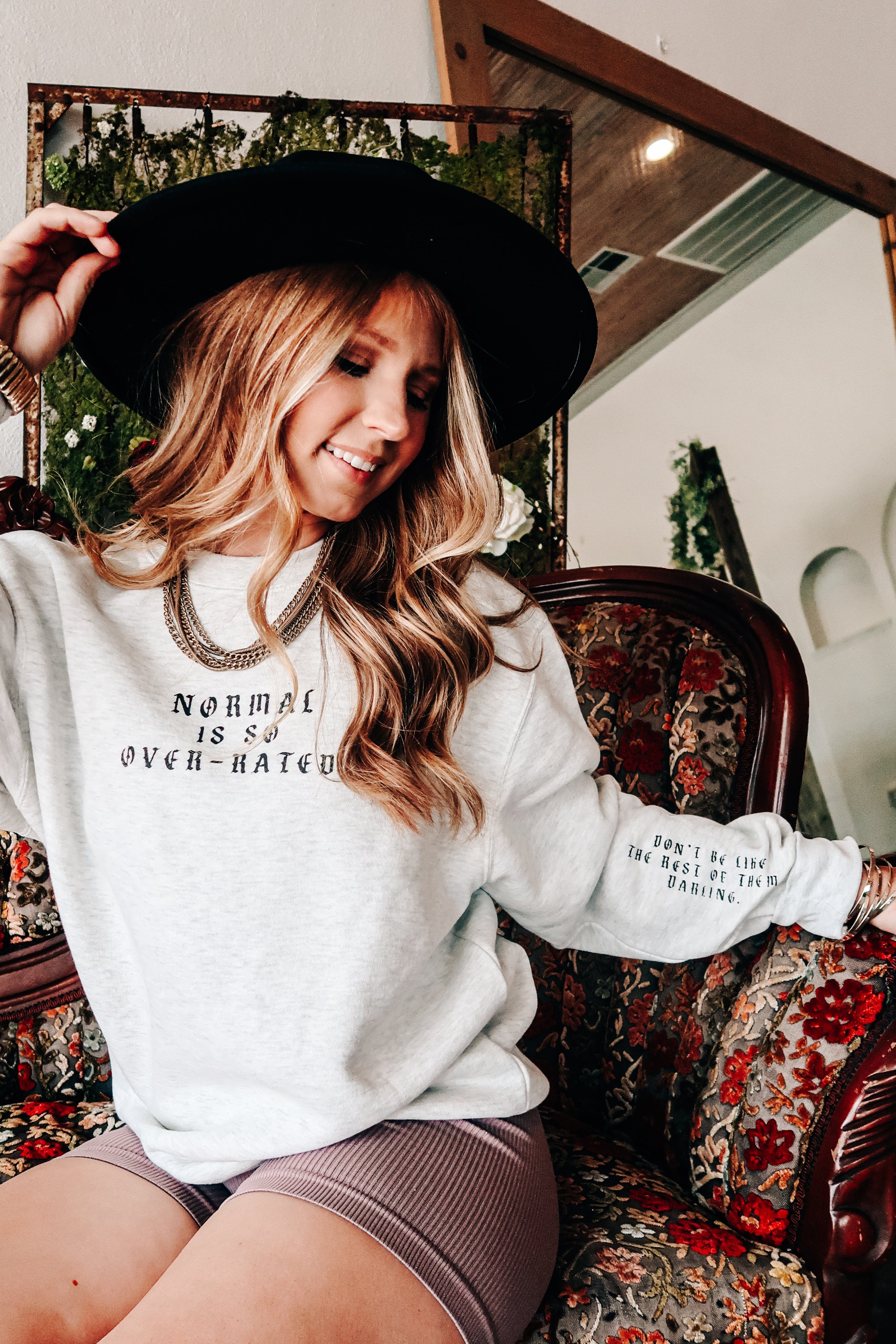 Normal is So Over-Rated Oatmeal Sweatshirt-Krush Kandy, Women's Online Fashion Boutique Located in Phoenix, Arizona (Scottsdale Area)