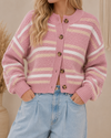 Stripe Button Up Sweater