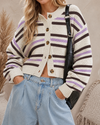 Stripe Button Up Sweater