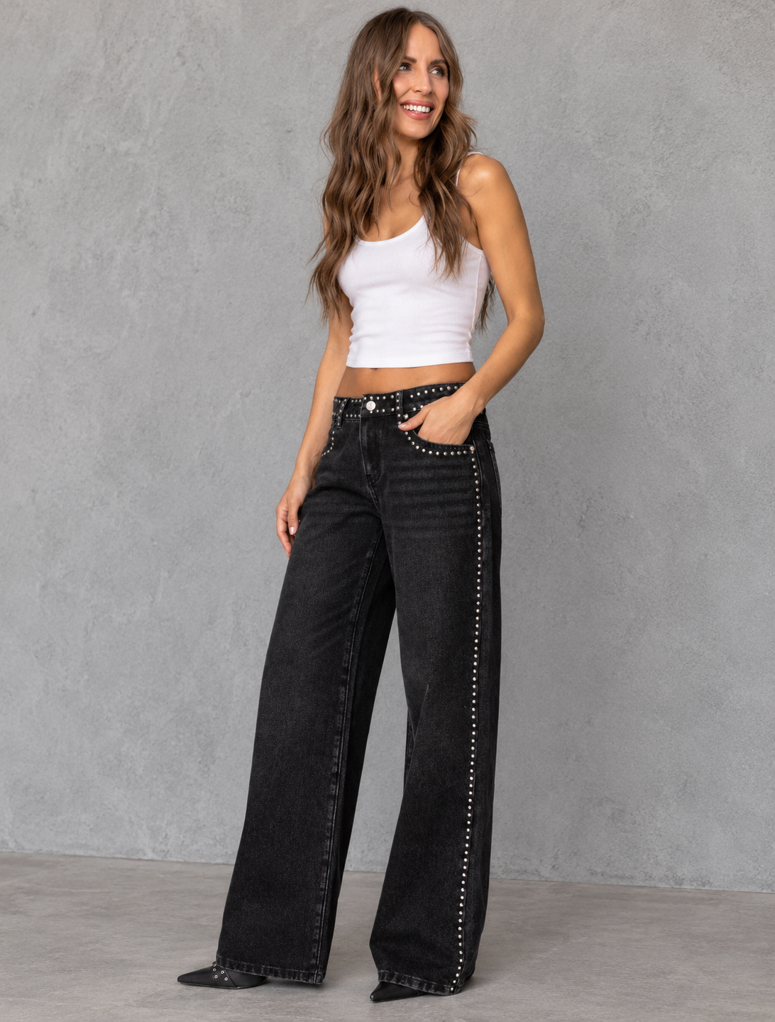 Studded Denim Fashion Portrait.png