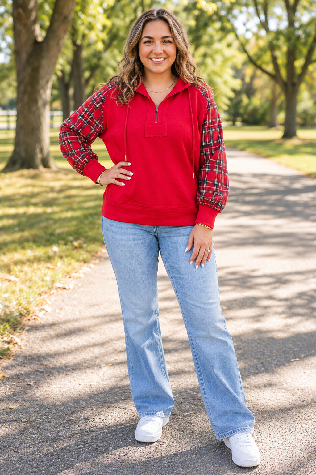 Sunny Park Portrait in Red Plaid Sleeves.png