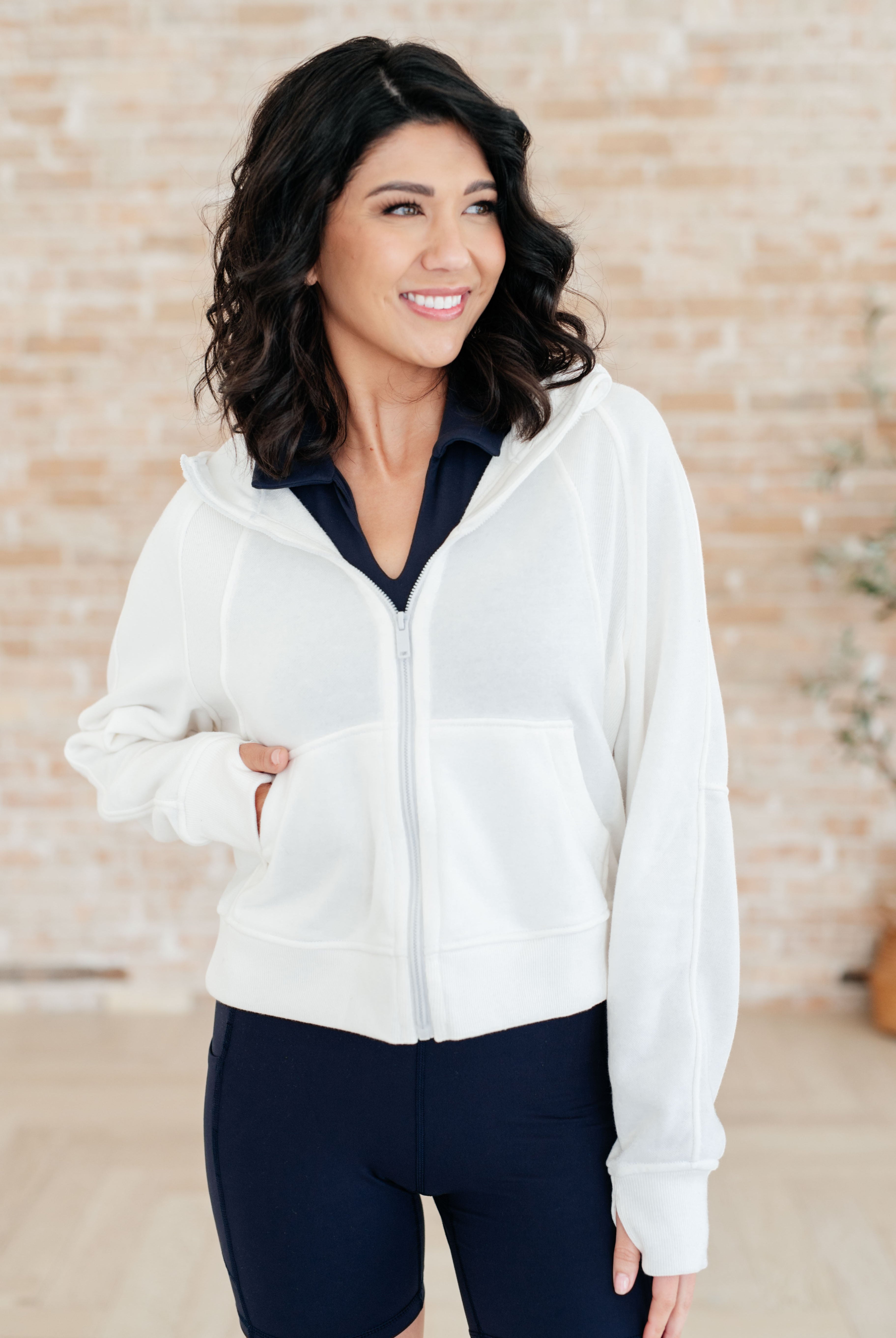 Sun or Shade Zip Up Jacket in Off White-Jackets-Krush Kandy, Women's Online Fashion Boutique Located in Phoenix, Arizona (Scottsdale Area)