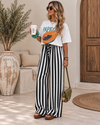 Sunset Stroll Striped Wide Leg Pants