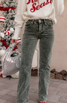 RISEN Tummy Control Mid Rise Straight Leg Corduroy Pants-Jeans-Krush Kandy, Women's Online Fashion Boutique Located in Phoenix, Arizona (Scottsdale Area)