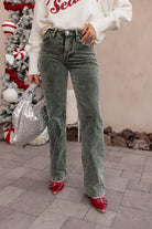 RISEN Tummy Control Mid Rise Straight Leg Corduroy Pants-Jeans-Krush Kandy, Women's Online Fashion Boutique Located in Phoenix, Arizona (Scottsdale Area)