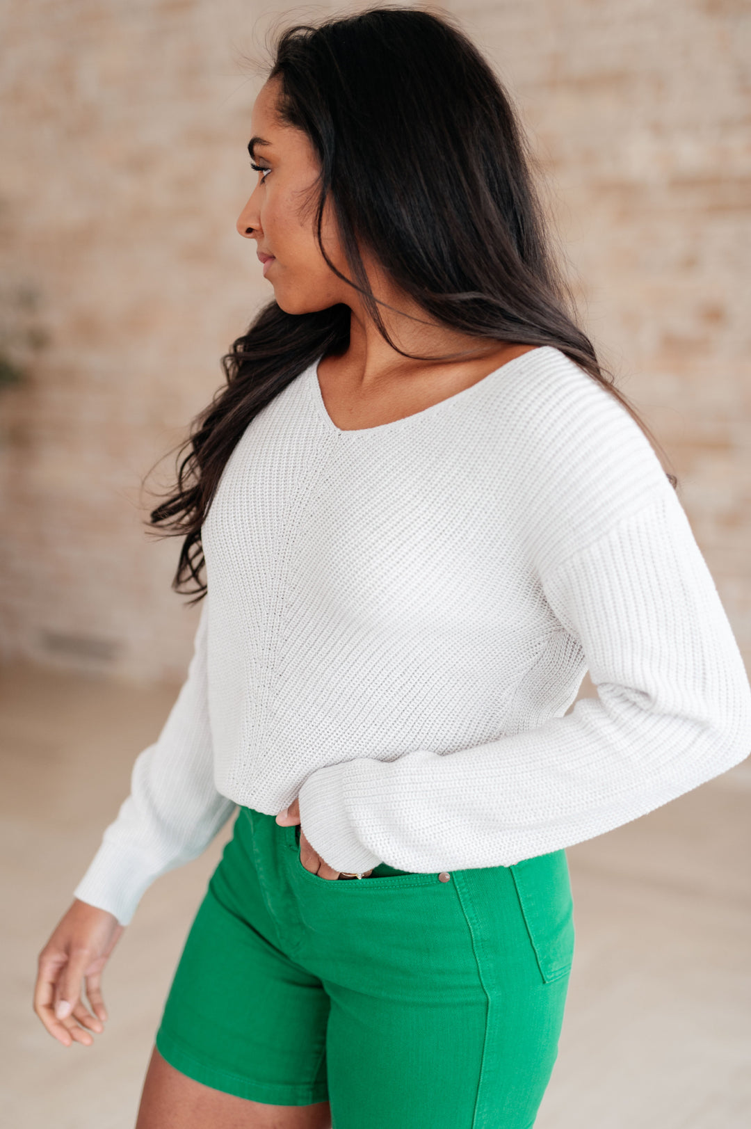 Told You So Ribbed Knit V Neck Sweater-Sweaters-Krush Kandy, Women's Online Fashion Boutique Located in Phoenix, Arizona (Scottsdale Area)