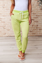 Tommy Two Tone Waffle Joggers Lime-Joggers-Krush Kandy, Women's Online Fashion Boutique Located in Phoenix, Arizona (Scottsdale Area)