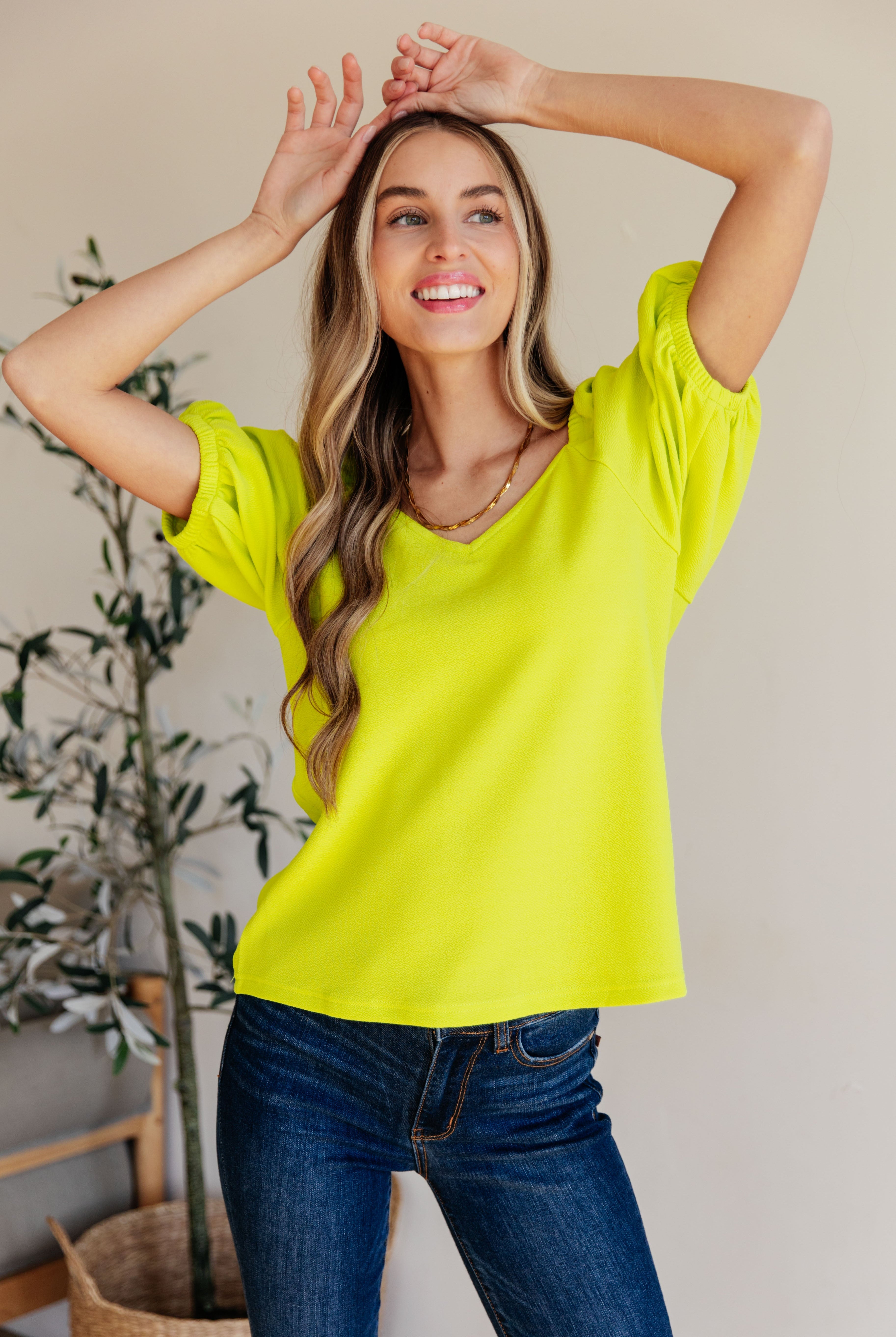 Try Me Balloon Sleeve Blouse-Long Sleeve Tops-Krush Kandy, Women's Online Fashion Boutique Located in Phoenix, Arizona (Scottsdale Area)