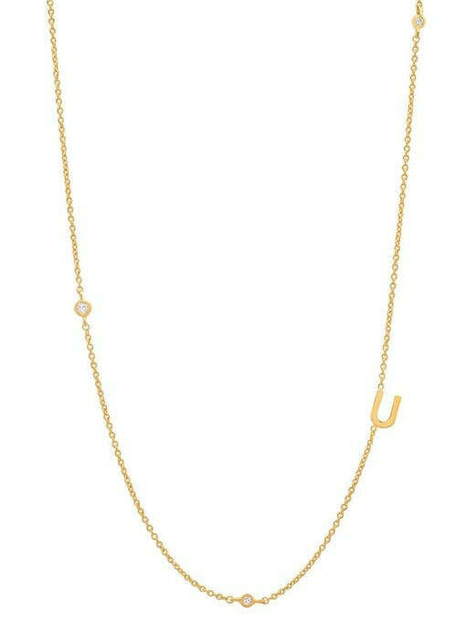 Cubic Zirconia Letter Minimalist Necklace-Necklaces-Krush Kandy, Women's Online Fashion Boutique Located in Phoenix, Arizona (Scottsdale Area)