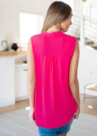 Uptown Girl Tie Detail Sleeveless Blouse-Short Sleeve Tops-Krush Kandy, Women's Online Fashion Boutique Located in Phoenix, Arizona (Scottsdale Area)