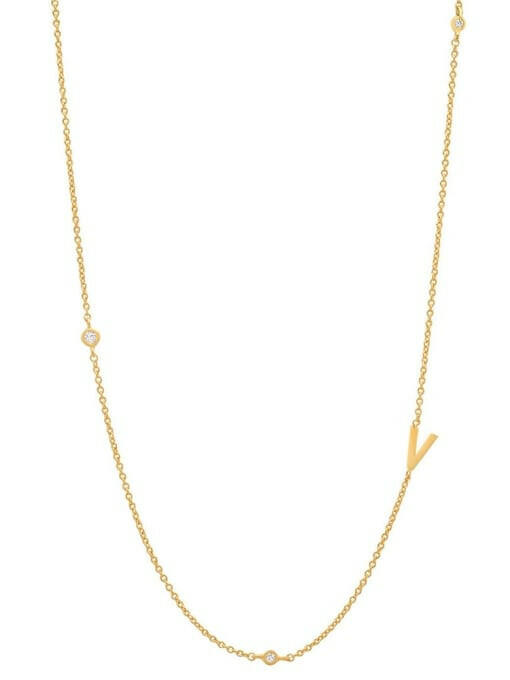 Cubic Zirconia Letter Minimalist Necklace-Necklaces-Krush Kandy, Women's Online Fashion Boutique Located in Phoenix, Arizona (Scottsdale Area)