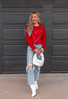 Radiant Love Red Rhinestone Heart Sweatshirt-Sweaters-Krush Kandy, Women's Online Fashion Boutique Located in Phoenix, Arizona (Scottsdale Area)