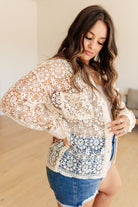 Vintage Lace Lace Button Up-Long Sleeve Tops-Krush Kandy, Women's Online Fashion Boutique Located in Phoenix, Arizona (Scottsdale Area)