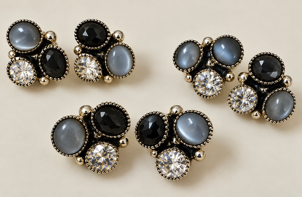 Vintage Silver Cluster Earrings.png