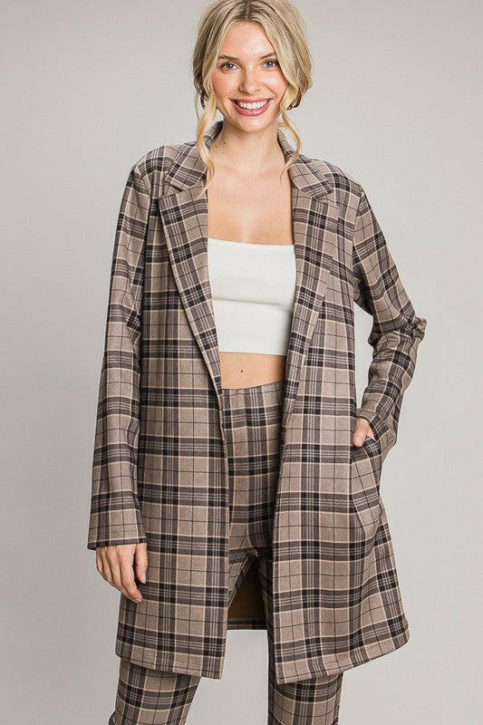 Motives Plaid Suede Coat-Coats-Krush Kandy, Women's Online Fashion Boutique Located in Phoenix, Arizona (Scottsdale Area)