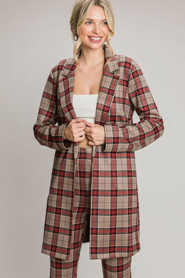 Motives Plaid Suede Coat-Coats-Krush Kandy, Women's Online Fashion Boutique Located in Phoenix, Arizona (Scottsdale Area)