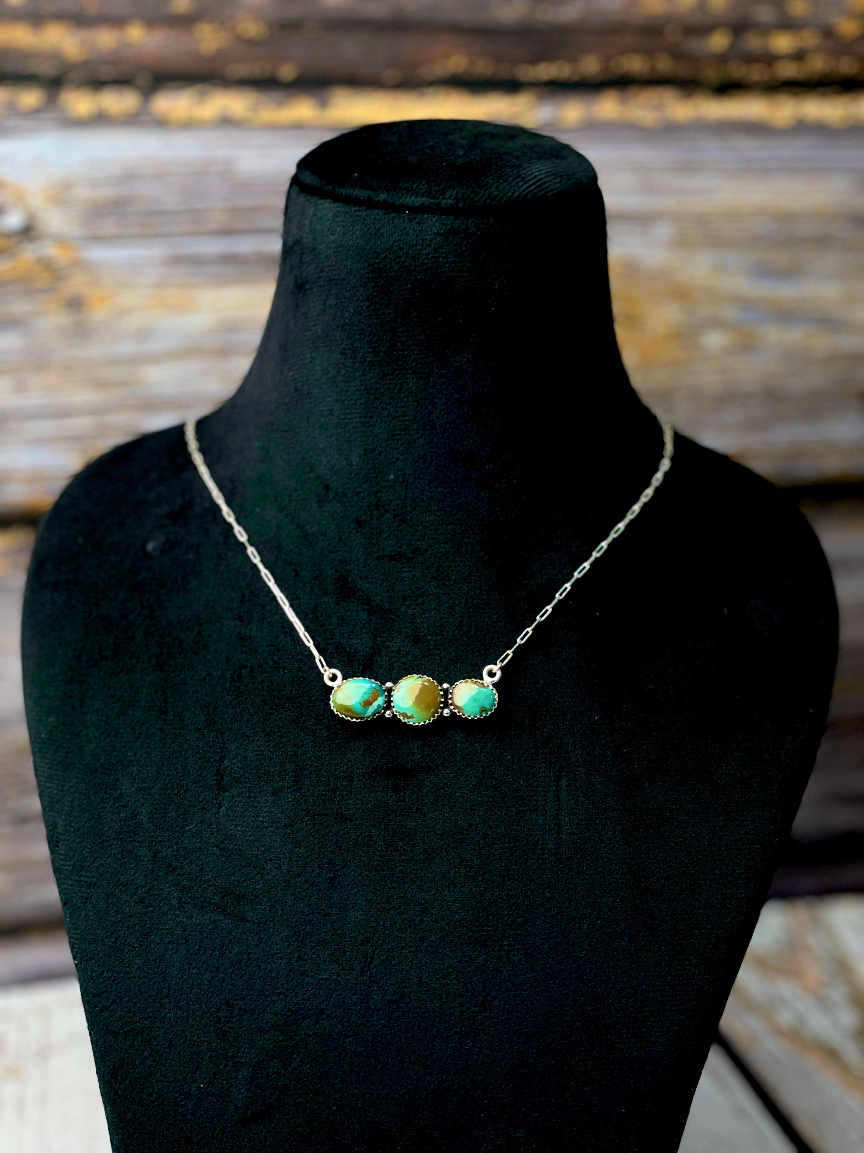 Mini Turquoise Bar Necklace-Necklaces-Krush Kandy, Women's Online Fashion Boutique Located in Phoenix, Arizona (Scottsdale Area)