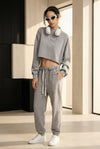Gray Cropped Sweatshirt