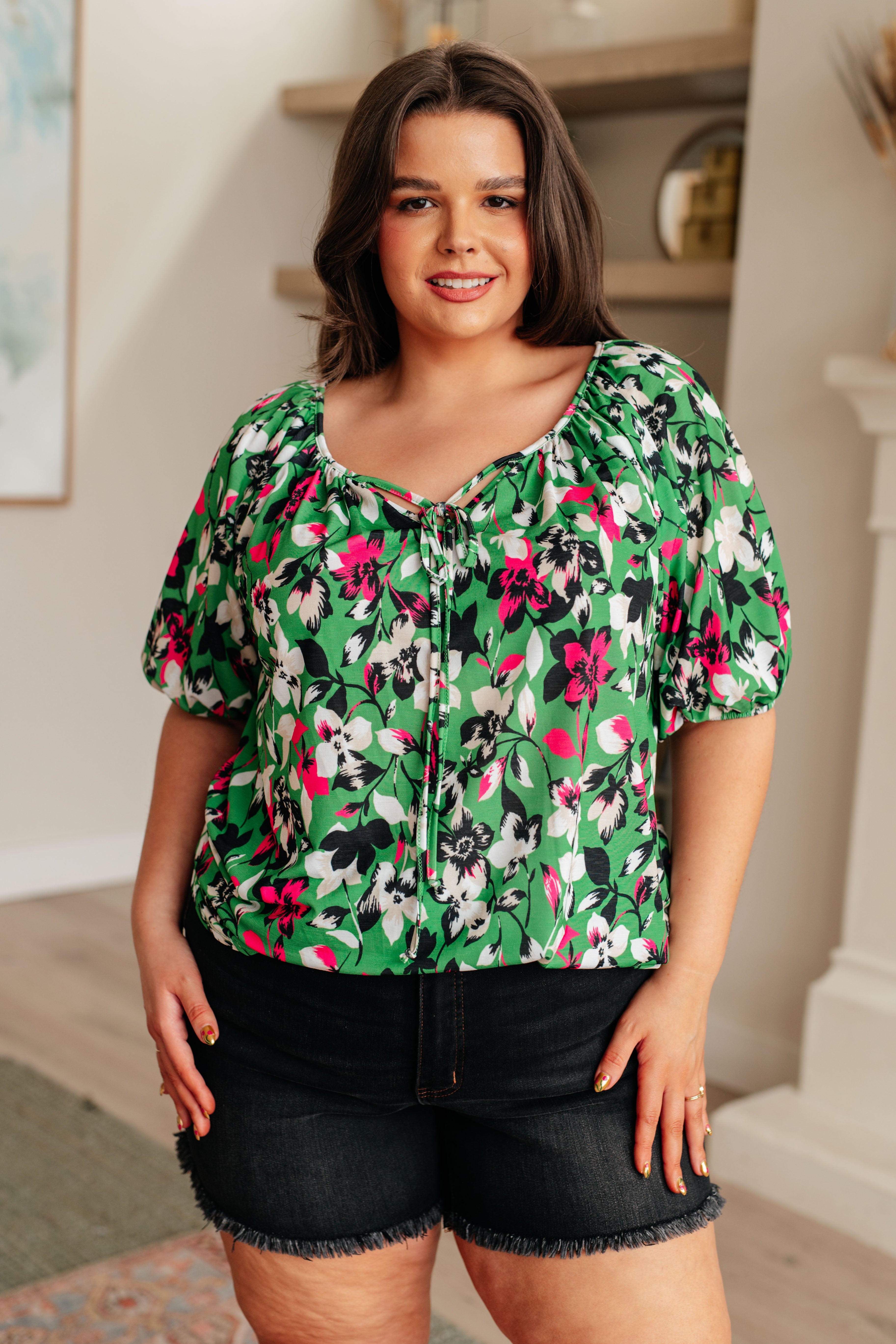 Wild and Bright Floral Top-Short Sleeve Tops-Krush Kandy, Women's Online Fashion Boutique Located in Phoenix, Arizona (Scottsdale Area)