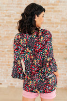 Willow Bell Sleeve Top in Black Multi Ditsy Floral-Long Sleeve Tops-Krush Kandy, Women's Online Fashion Boutique Located in Phoenix, Arizona (Scottsdale Area)