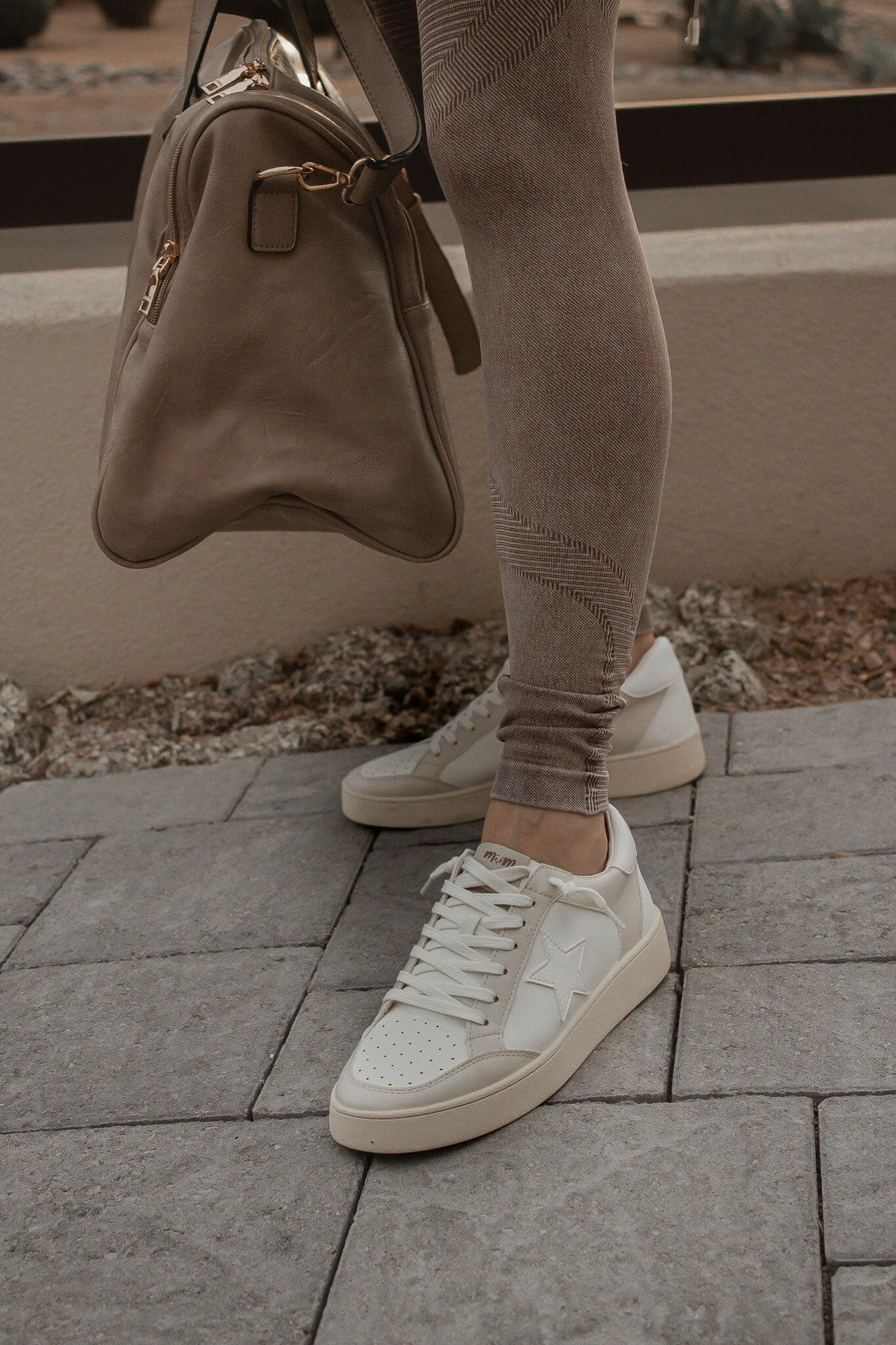 Neutral Leather Star Sneaker - JUNIPER-Sneakers-Krush Kandy, Women's Online Fashion Boutique Located in Phoenix, Arizona (Scottsdale Area)