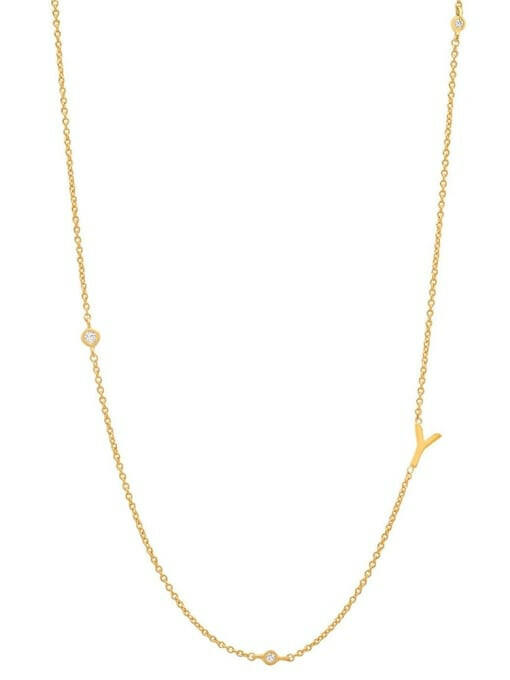 Cubic Zirconia Letter Minimalist Necklace-Necklaces-Krush Kandy, Women's Online Fashion Boutique Located in Phoenix, Arizona (Scottsdale Area)