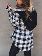 Risen See You Soon Fray Hooded Flannel-Jackets-Krush Kandy, Women's Online Fashion Boutique Located in Phoenix, Arizona (Scottsdale Area)