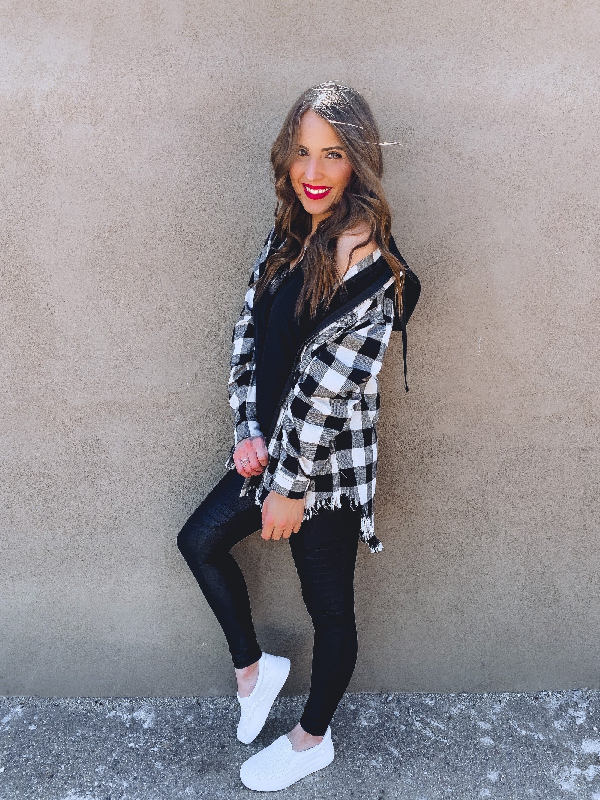 Risen See You Soon Fray Hooded Flannel-Jackets-Krush Kandy, Women's Online Fashion Boutique Located in Phoenix, Arizona (Scottsdale Area)