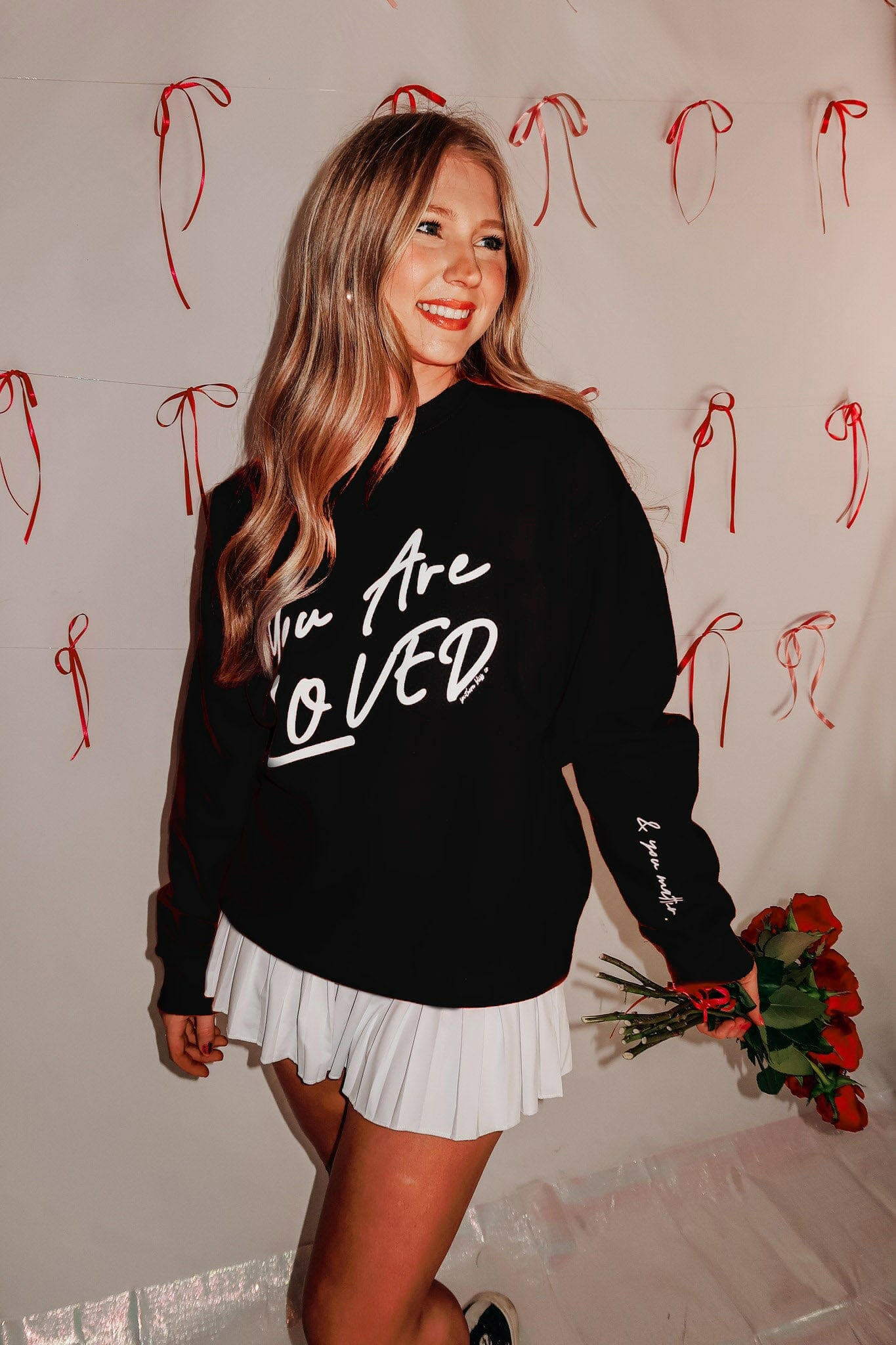You Are Loved Black Sweatshirt-Krush Kandy, Women's Online Fashion Boutique Located in Phoenix, Arizona (Scottsdale Area)