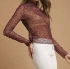 Umgee Nylon Lace Mesh Long Sleeve Top-Tops-Krush Kandy, Women's Online Fashion Boutique Located in Phoenix, Arizona (Scottsdale Area)