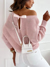 Bow Back Boat Neck Batwing Sleeve Sweater-Krush Kandy, Women's Online Fashion Boutique Located in Phoenix, Arizona (Scottsdale Area)