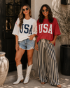 Stars & Freedom Ribbed Graphic Tee