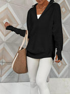 Half Zip Long Sleeve Knit Top-Sweaters-Krush Kandy, Women's Online Fashion Boutique Located in Phoenix, Arizona (Scottsdale Area)