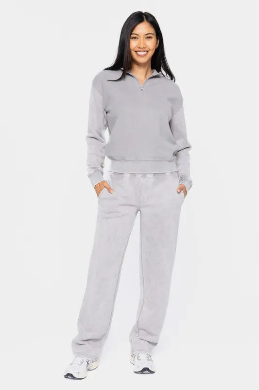 Mono B Elastic Waist Fleece Pants with Pockets-Pants-Krush Kandy, Women's Online Fashion Boutique Located in Phoenix, Arizona (Scottsdale Area)