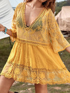 Lace Detail Plunge Cover-Up Dress-Krush Kandy, Women's Online Fashion Boutique Located in Phoenix, Arizona (Scottsdale Area)