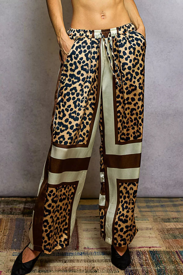 POL Leopard Printed Woven Wide Leg Drawstring Pants-PANTS-Krush Kandy, Women's Online Fashion Boutique Located in Phoenix, Arizona (Scottsdale Area)