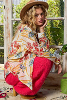 POL Floral Print Button Down Long Sleeve Shirt-Tops-Krush Kandy, Women's Online Fashion Boutique Located in Phoenix, Arizona (Scottsdale Area)