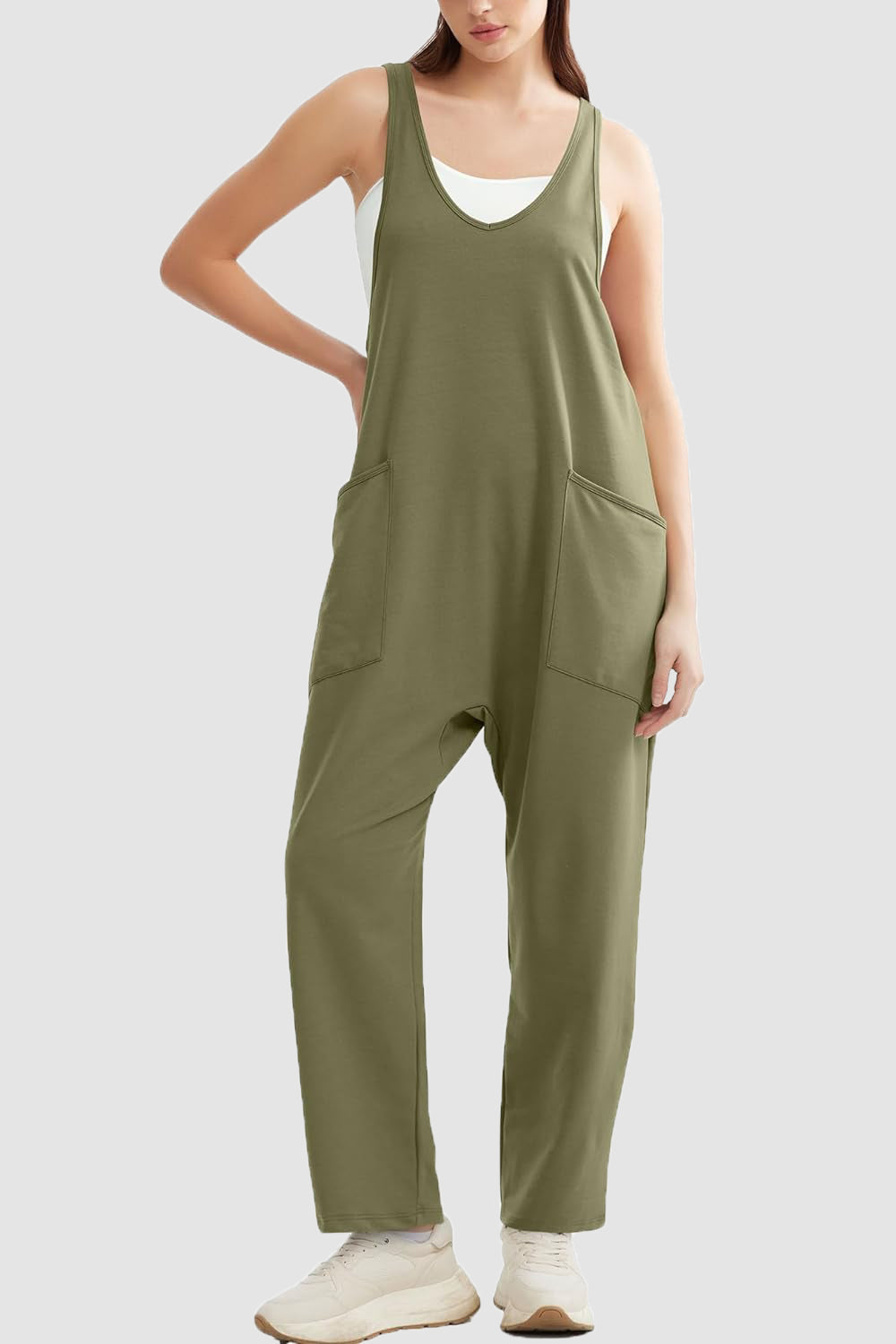 Wide Strap Jumpsuit with Pockets-Jumpsuits & Rompers-Krush Kandy, Women's Online Fashion Boutique Located in Phoenix, Arizona (Scottsdale Area)