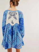 Printed Tie Neck Long Sleeve Dress-dresses-Krush Kandy, Women's Online Fashion Boutique Located in Phoenix, Arizona (Scottsdale Area)
