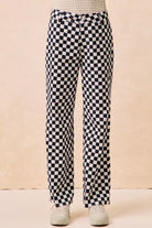 BiBi Gameday Theme Checkered Printed Pants-PANTS-Krush Kandy, Women's Online Fashion Boutique Located in Phoenix, Arizona (Scottsdale Area)
