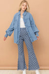 And The Why Checkerboard High Waist Bell Pants-PANTS-Krush Kandy, Women's Online Fashion Boutique Located in Phoenix, Arizona (Scottsdale Area)
