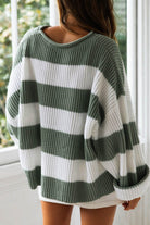 Striped Round Neck Long Sleeve Sweater-Krush Kandy, Women's Online Fashion Boutique Located in Phoenix, Arizona (Scottsdale Area)