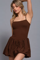 Straight Neck Cami Bubble Hem Mini Skort Dress-Dresses-Krush Kandy, Women's Online Fashion Boutique Located in Phoenix, Arizona (Scottsdale Area)