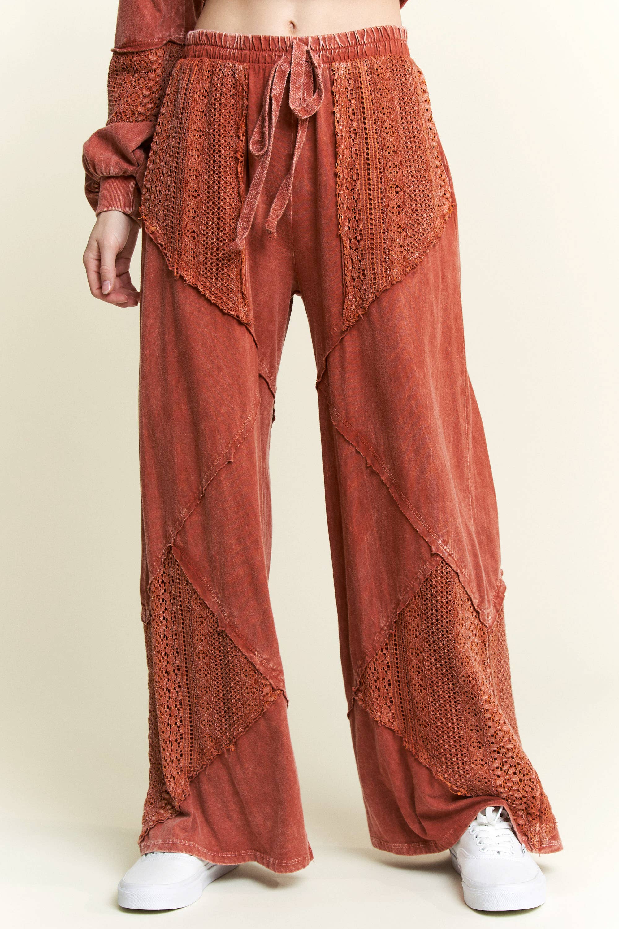 Palomino Sky Boho Lace Wide-Leg Pants-Bottoms-Krush Kandy, Women's Online Fashion Boutique Located in Phoenix, Arizona (Scottsdale Area)