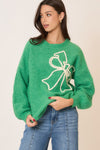 Soft Brushed Embroidered Bow Knit Sweater-Sweaters-Krush Kandy, Women's Online Fashion Boutique Located in Phoenix, Arizona (Scottsdale Area)