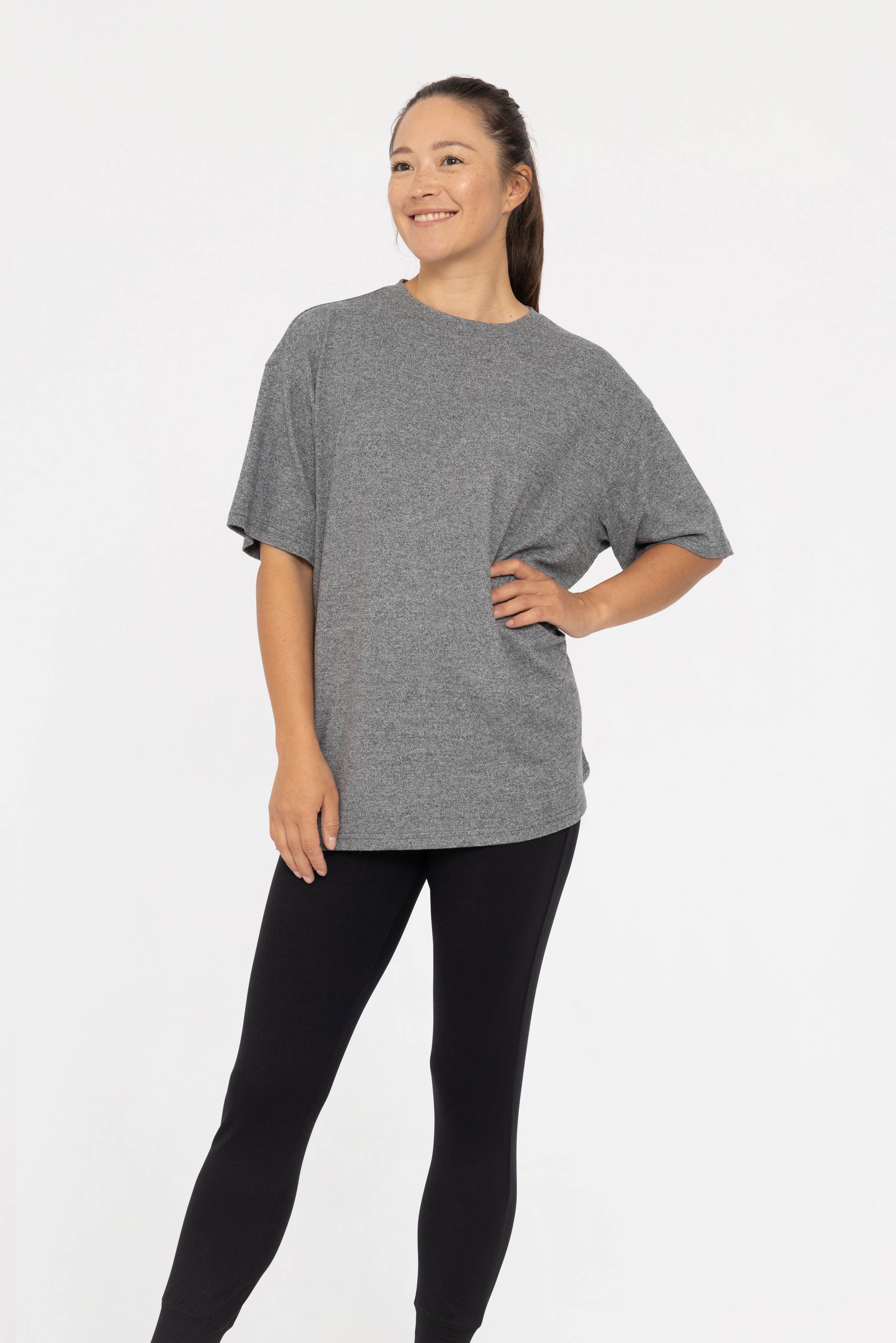 Brushed Hacci Oversized Boyfriend Tee-Tops-Krush Kandy, Women's Online Fashion Boutique Located in Phoenix, Arizona (Scottsdale Area)