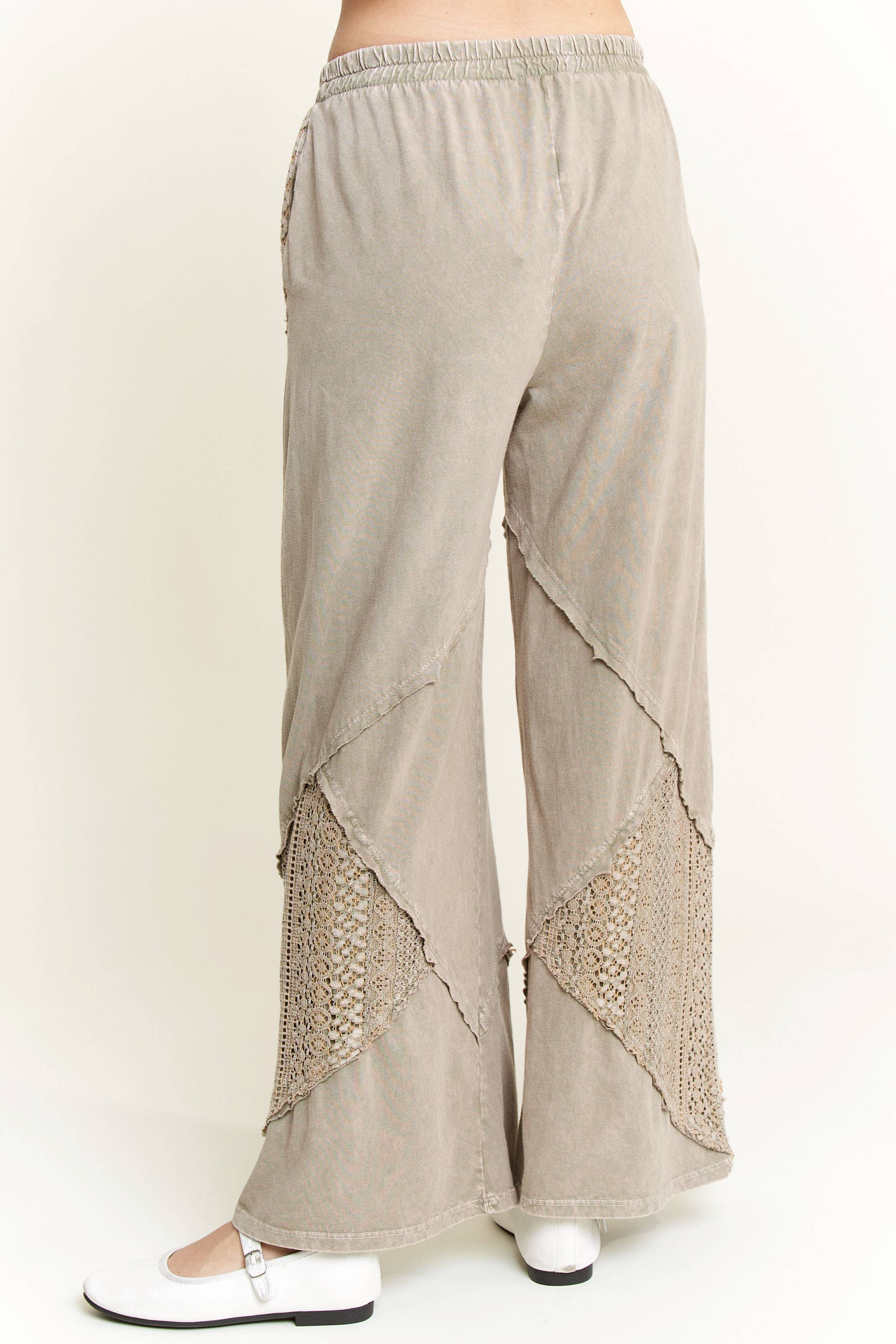 Palomino Sky Boho Lace Wide-Leg Pants-Bottoms-Krush Kandy, Women's Online Fashion Boutique Located in Phoenix, Arizona (Scottsdale Area)