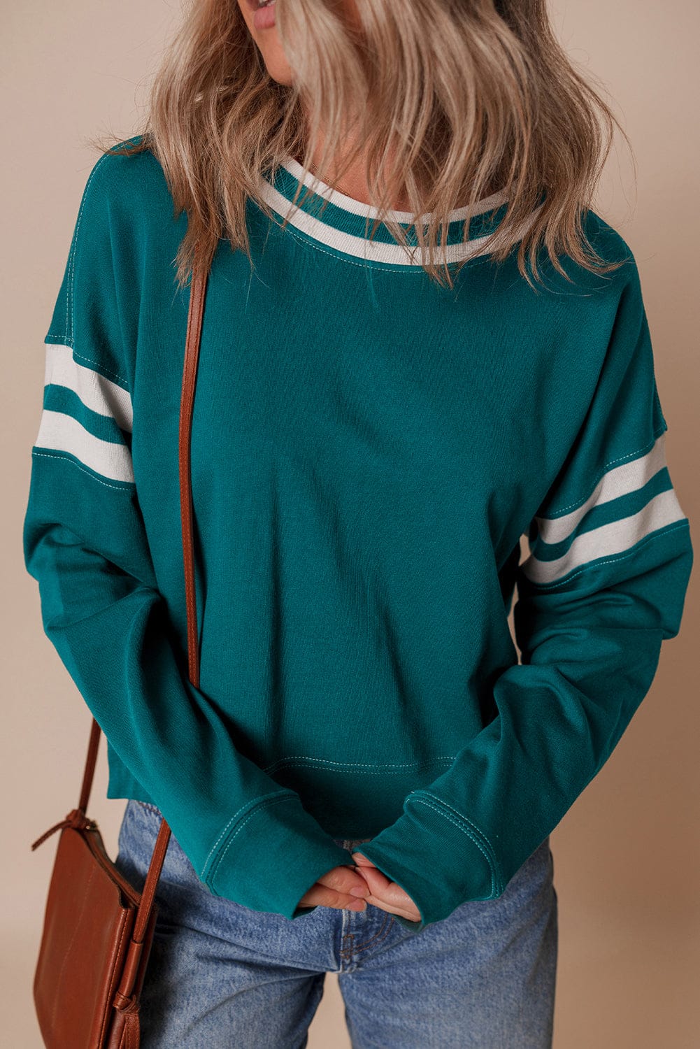 Varsity Stripe Pullover-Tops-Krush Kandy, Women's Online Fashion Boutique Located in Phoenix, Arizona (Scottsdale Area)