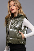 High Neck Zip Up Vest-Vests-Krush Kandy, Women's Online Fashion Boutique Located in Phoenix, Arizona (Scottsdale Area)