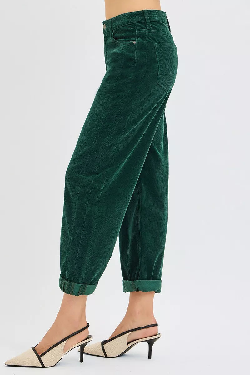 RISEN High Rise Crop Barrel Cordurory Pants-pants-Krush Kandy, Women's Online Fashion Boutique Located in Phoenix, Arizona (Scottsdale Area)